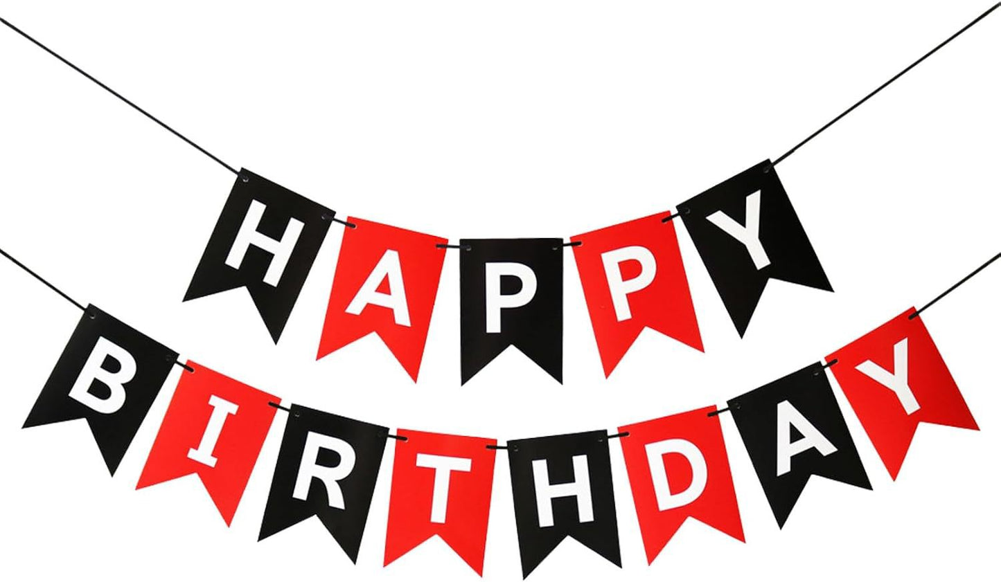 Party layout English happy birthday letter paper flag banner Happy Birthday hot gold fishtail flag