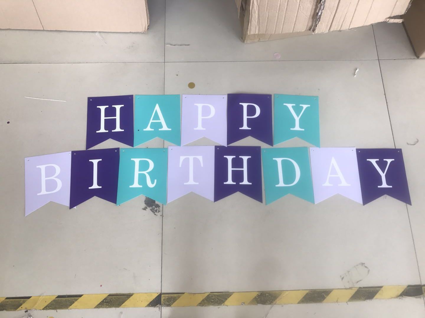 Party layout English happy birthday letter paper flag banner Happy Birthday hot gold fishtail flag