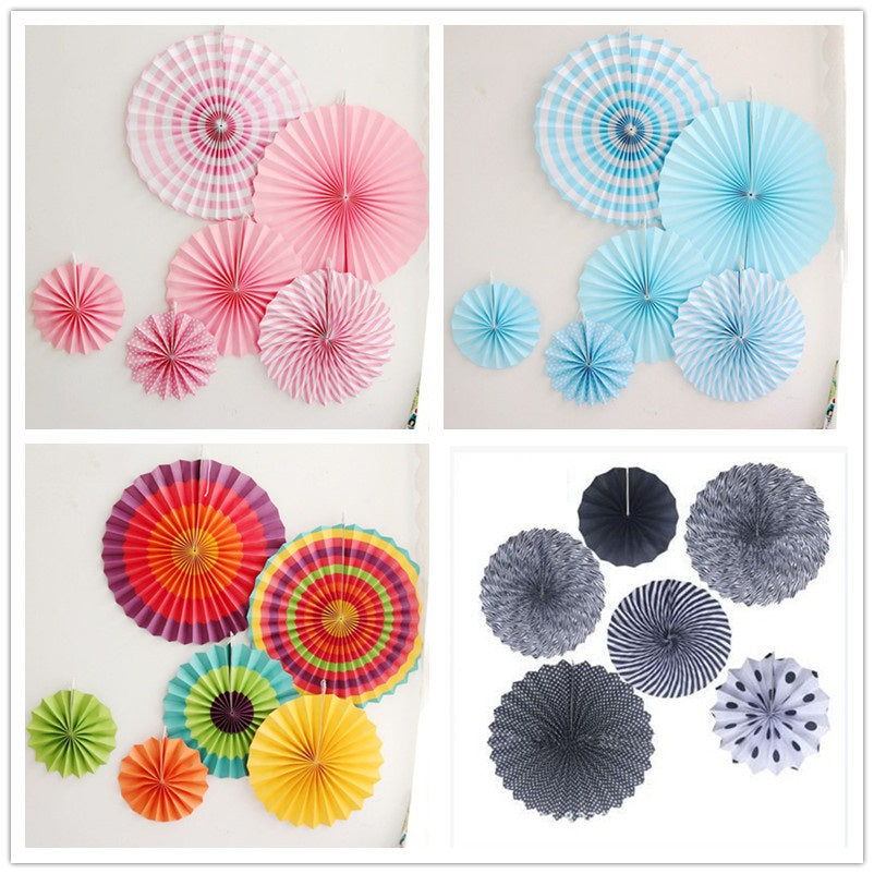 Wedding holiday party decoration paper fan flower set