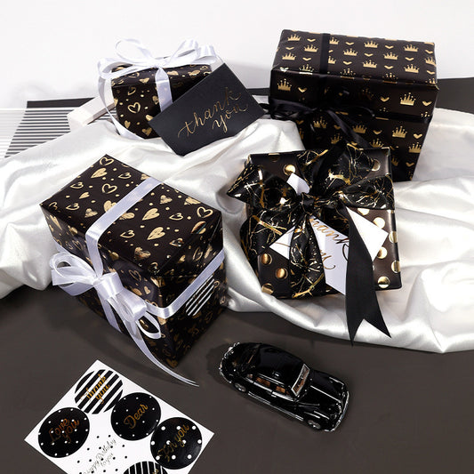 Black gold series high-end business gift wrapping paper