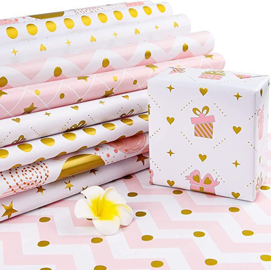 Glossy coated paper gift wrapping paper