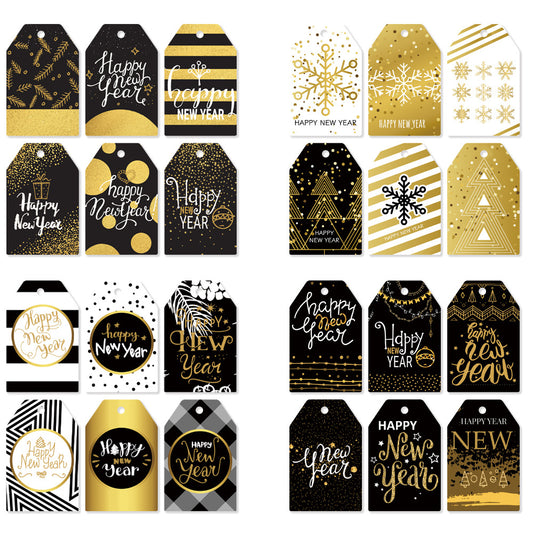 New year gift tags, Happy new year decorations, bookmarks, party supplies
