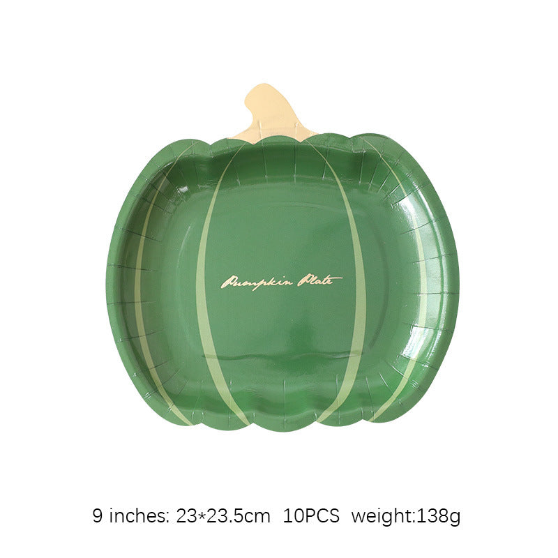 Thanksgiving Party Decoration Disposable Pumpkin Paper Plates
