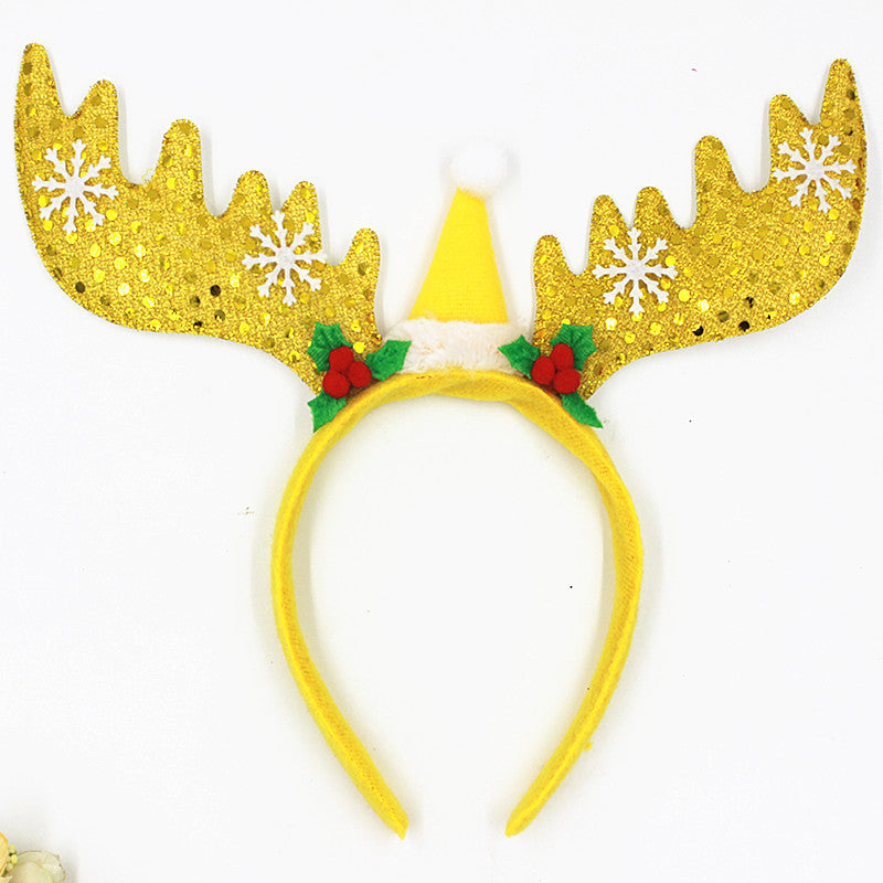 Christmas headgear Christmas performance props big bells Christmas antlers Headband