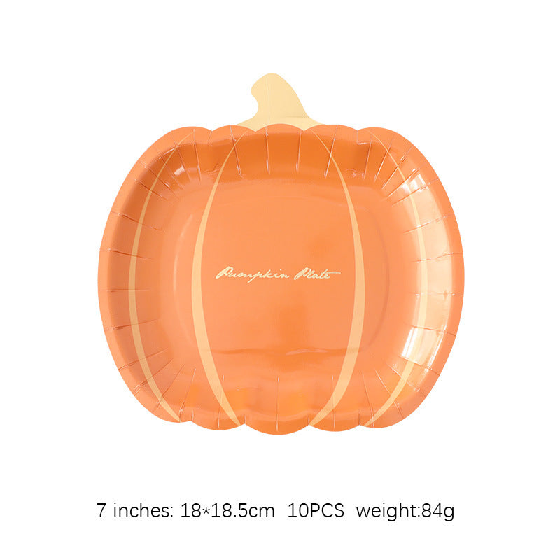 Thanksgiving Party Decoration Disposable Pumpkin Paper Plates