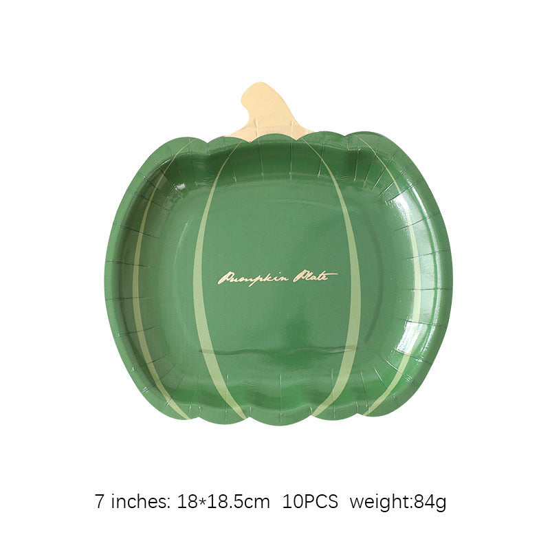 Thanksgiving Party Decoration Disposable Pumpkin Paper Plates