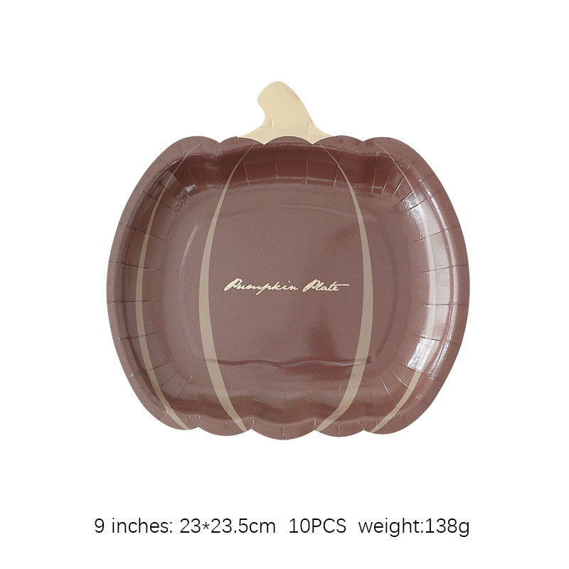 Thanksgiving Party Decoration Disposable Pumpkin Paper Plates