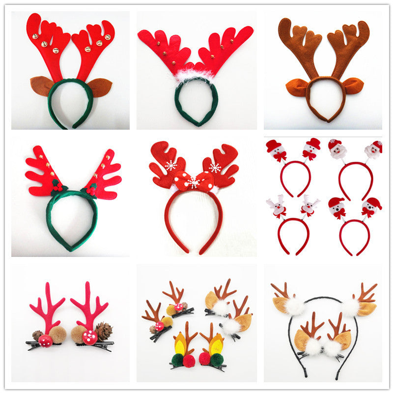 Christmas headgear Christmas performance props big bells Christmas antlers Headband