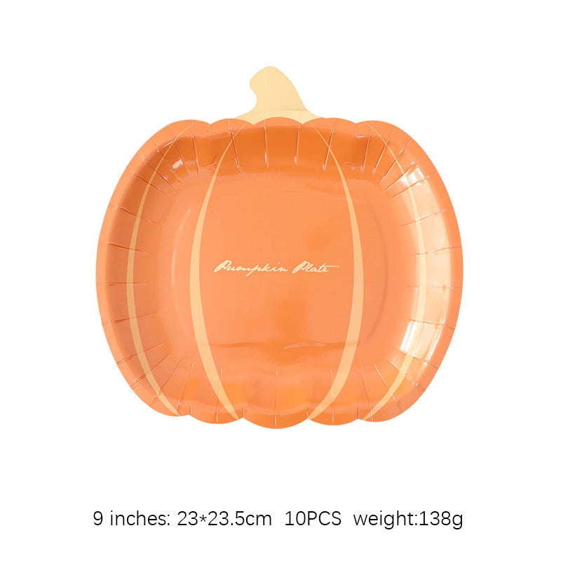 Thanksgiving Party Decoration Disposable Pumpkin Paper Plates