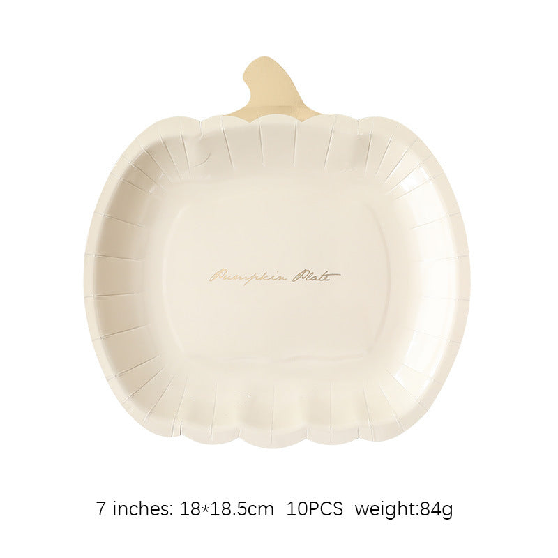 Thanksgiving Party Decoration Disposable Pumpkin Paper Plates