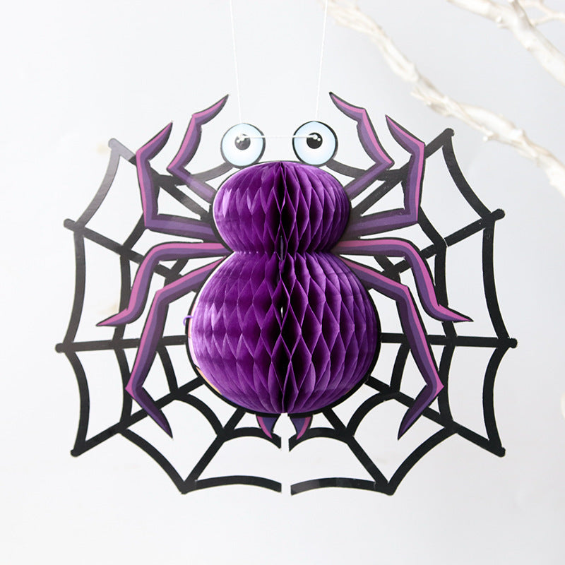 Honeycomb batpaper pendant Halloween decoration props Beehive pumpkin hat hanging ornament