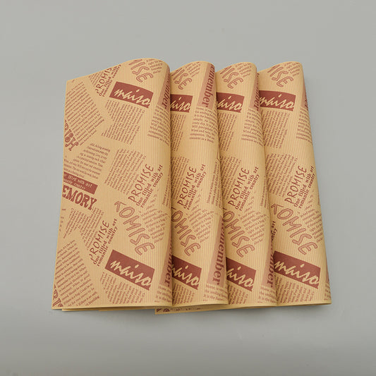 Baking tray thickened with greaseproof paper