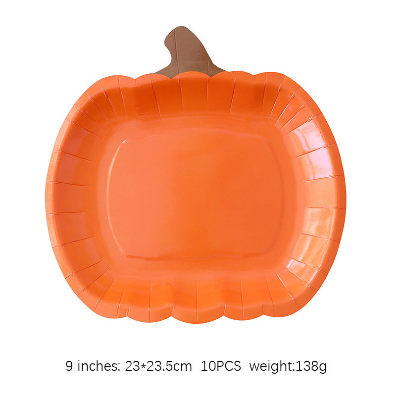 Thanksgiving Party Decoration Disposable Pumpkin Paper Plates