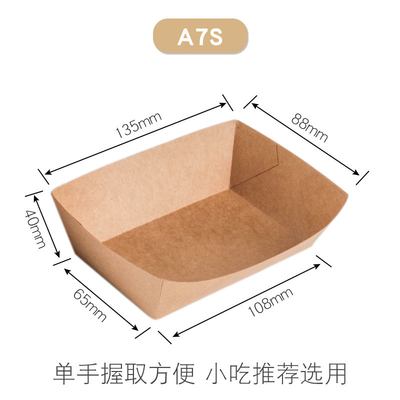 Kraft paper boat box disposable collapsible open food carton