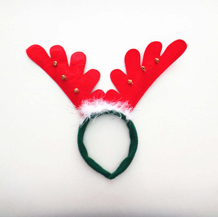Christmas headgear Christmas performance props big bells Christmas antlers Headband