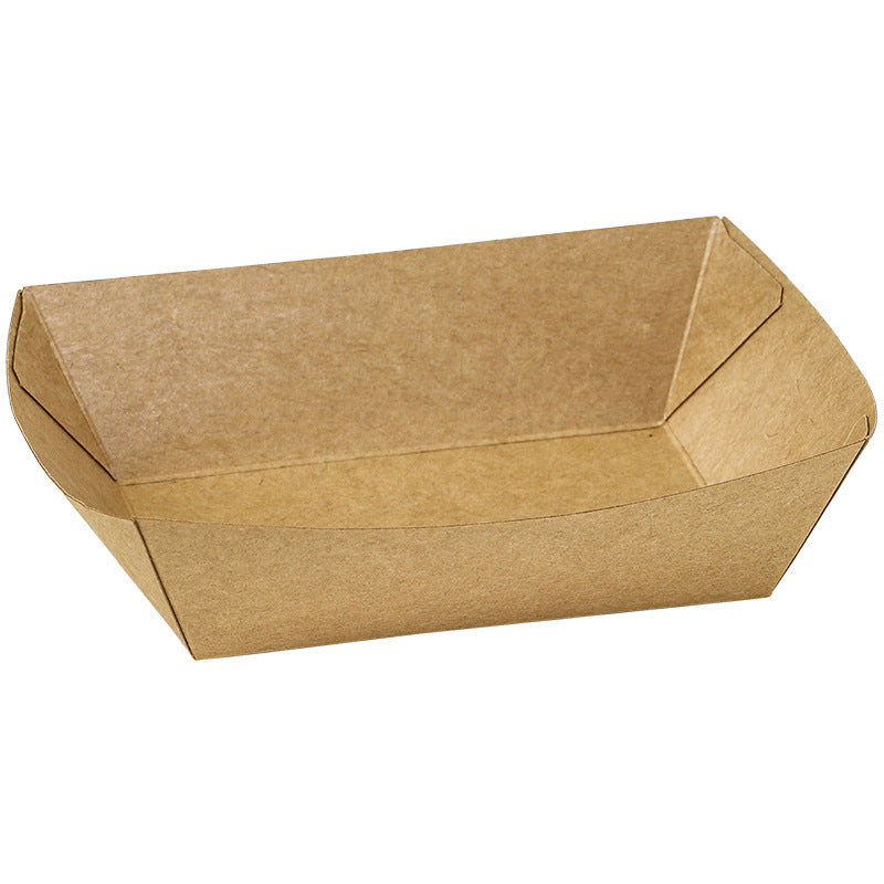 Kraft paper boat box disposable collapsible open food carton