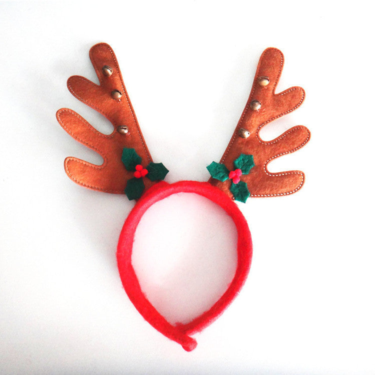 Christmas headgear Christmas performance props big bells Christmas antlers Headband