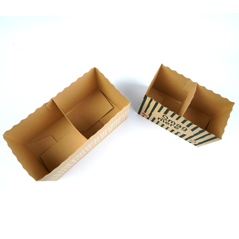 Food grade coated bamboo pulp food carton with thickened hook bottom