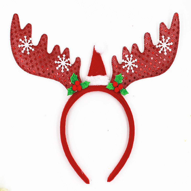 Christmas headgear Christmas performance props big bells Christmas antlers Headband