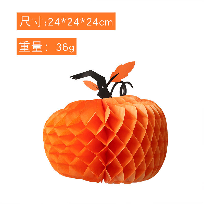 Honeycomb batpaper pendant Halloween decoration props Beehive pumpkin hat hanging ornament