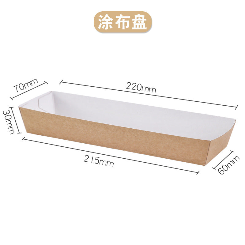 Kraft paper boat box disposable collapsible open food carton