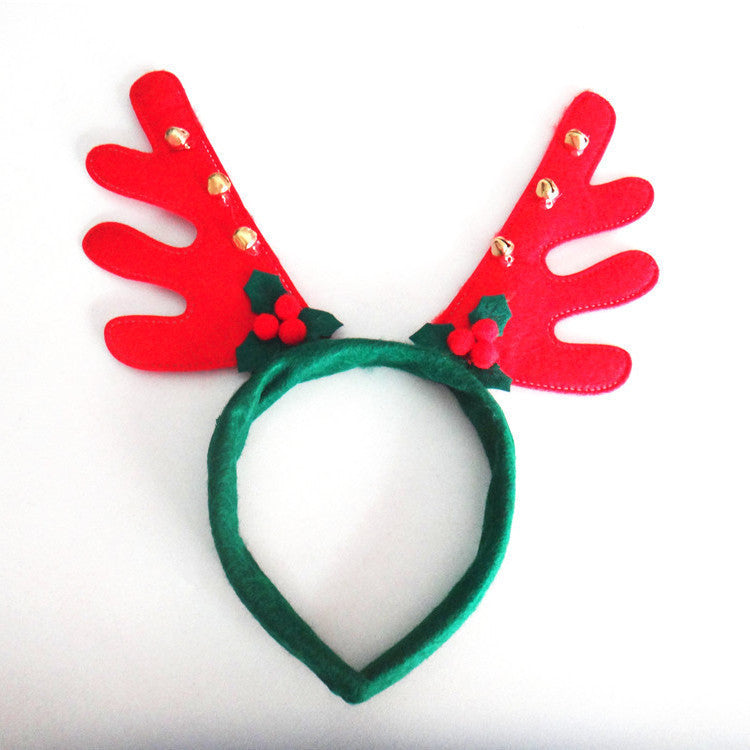 Christmas headgear Christmas performance props big bells Christmas antlers Headband