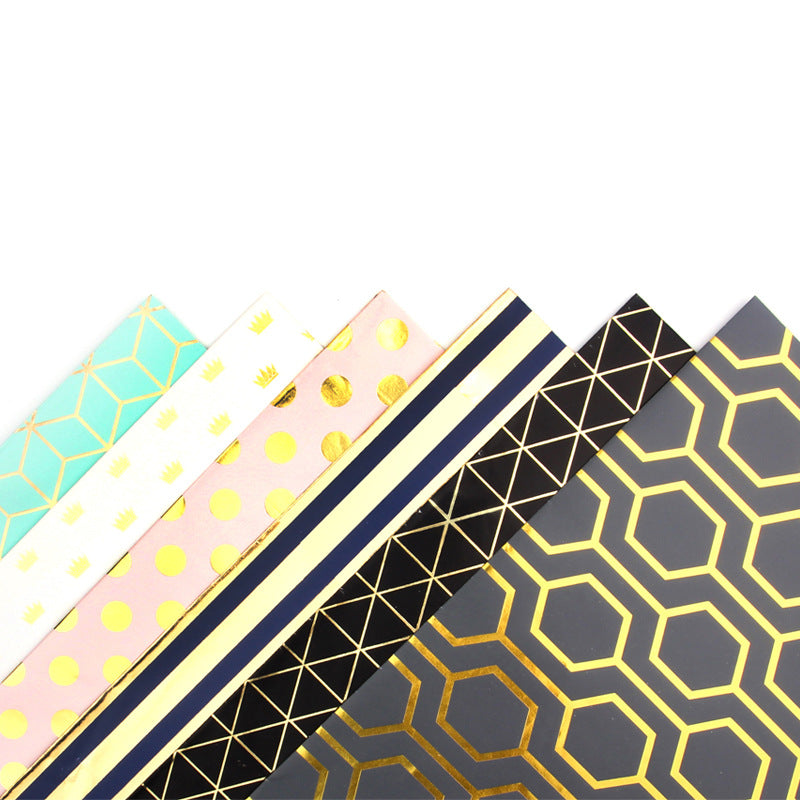 Geometric pattern series hot gold gift coated wrapping paper