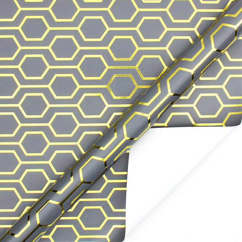 Geometric pattern series hot gold gift coated wrapping paper