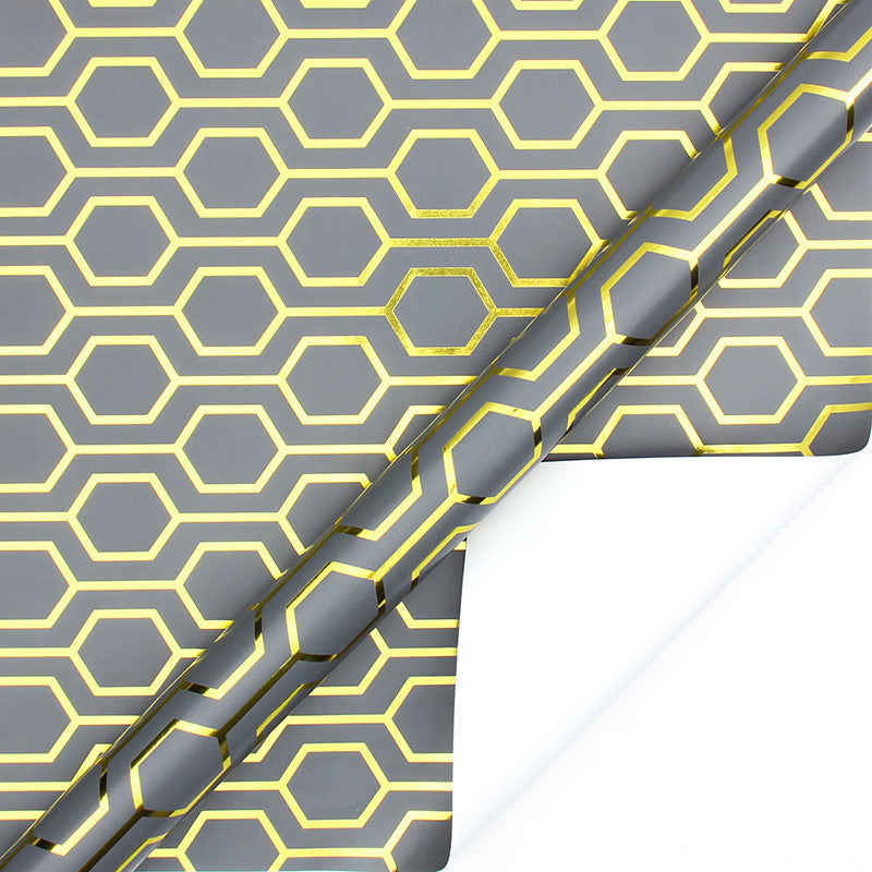Hot stamping simple light luxury plaid stripes gift toy wrapping paper