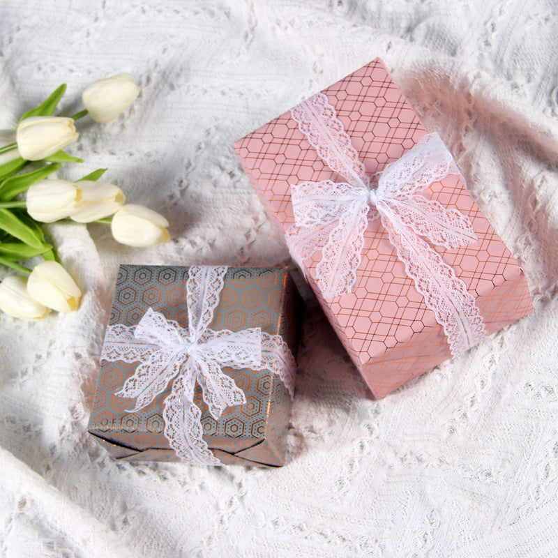 Hot stamping simple light luxury plaid stripes gift toy wrapping paper