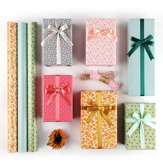 Fresh floral mori coated gift wrapping paper for women