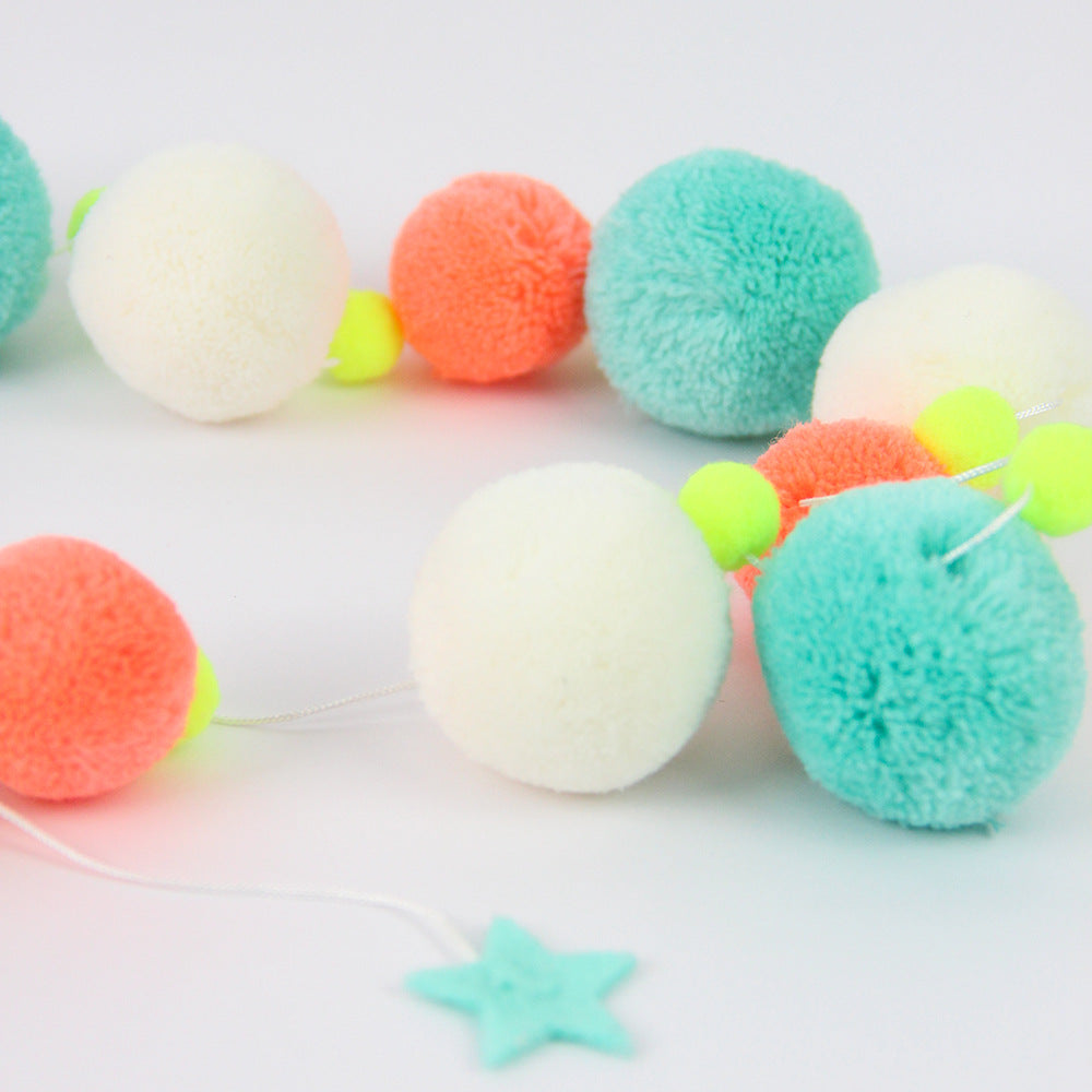 2m party decoration fluorescent pompom string