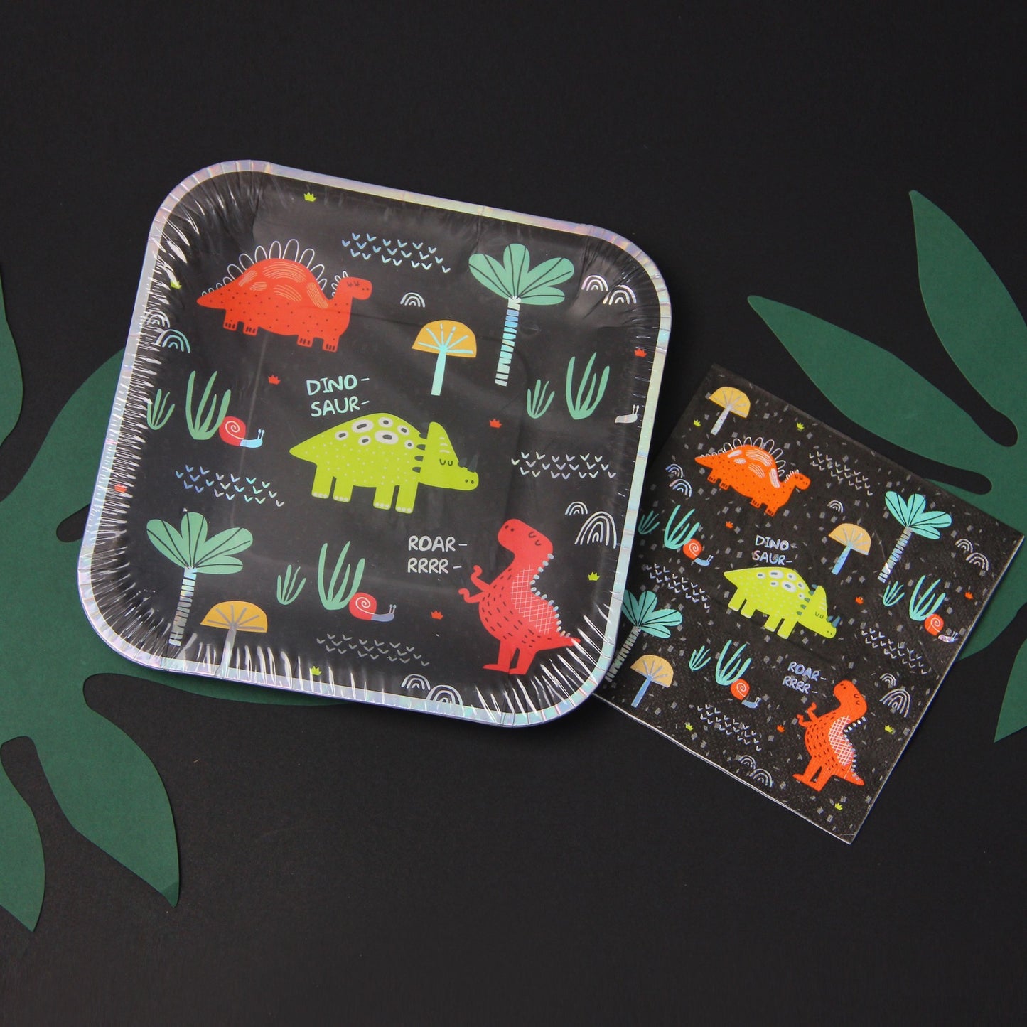 Children's Theme Party Dinosaur Laser Paper Plate