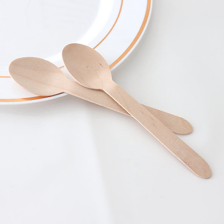 Disposable wooden cutlery knife, fork and spoon