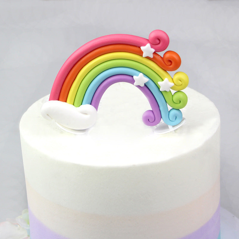 Colorful balloons Rainbow Clouds Baking cake decoration topper