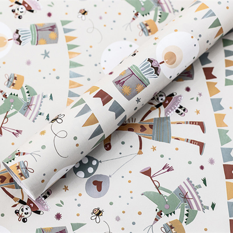 Cartoon animal wallpaper gift wrapping paper