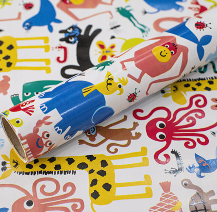 Cartoon animal wallpaper gift wrapping paper