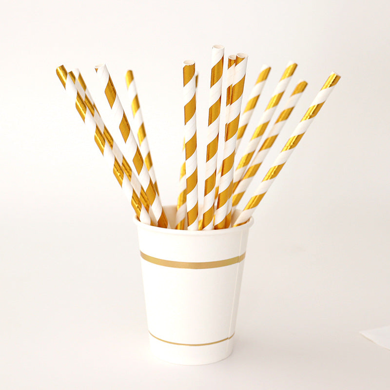 Party idea Disposable paper straw Dessert table decoration straw