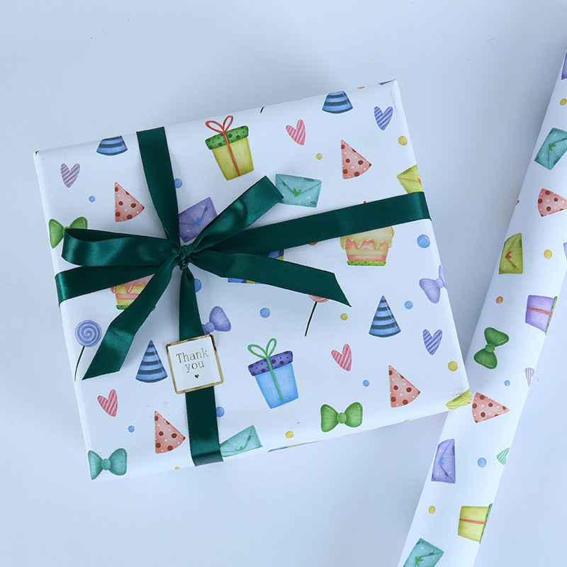 Two-side offset gift wrapping paper