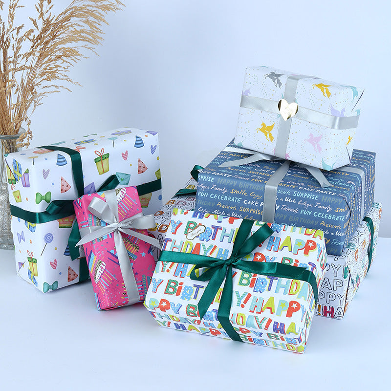 Two-side offset gift wrapping paper