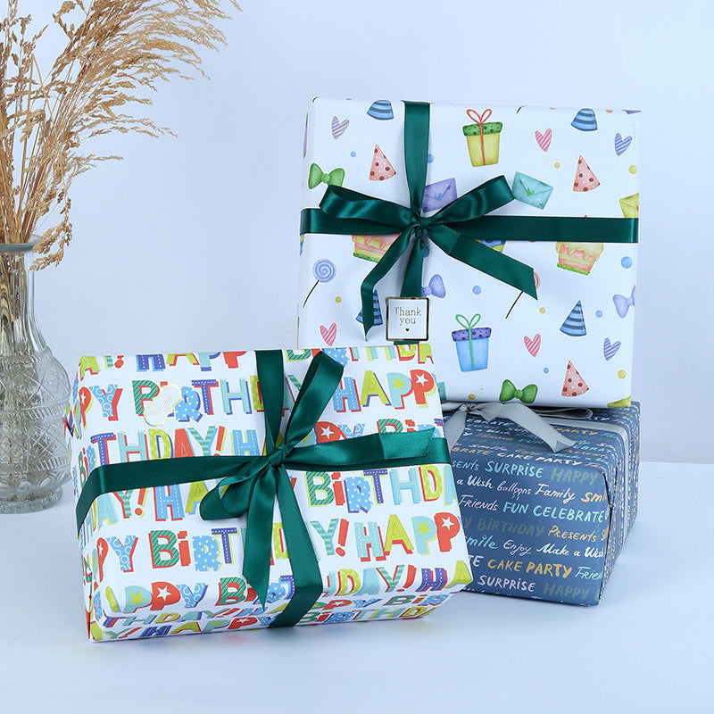 Two-side offset gift wrapping paper