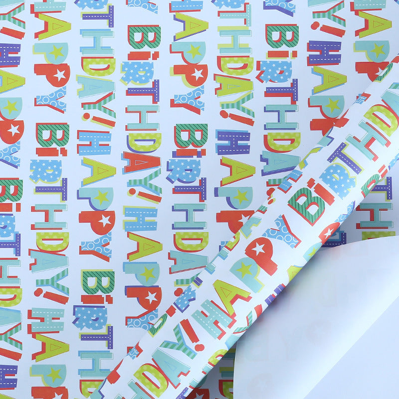 Two-side offset gift wrapping paper