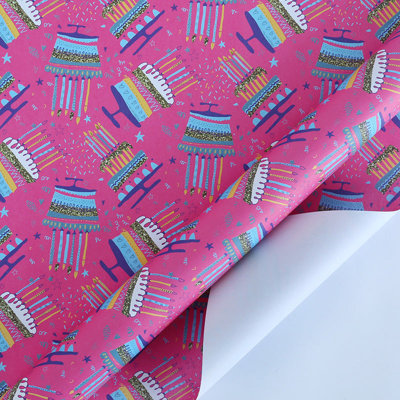 Two-side offset gift wrapping paper