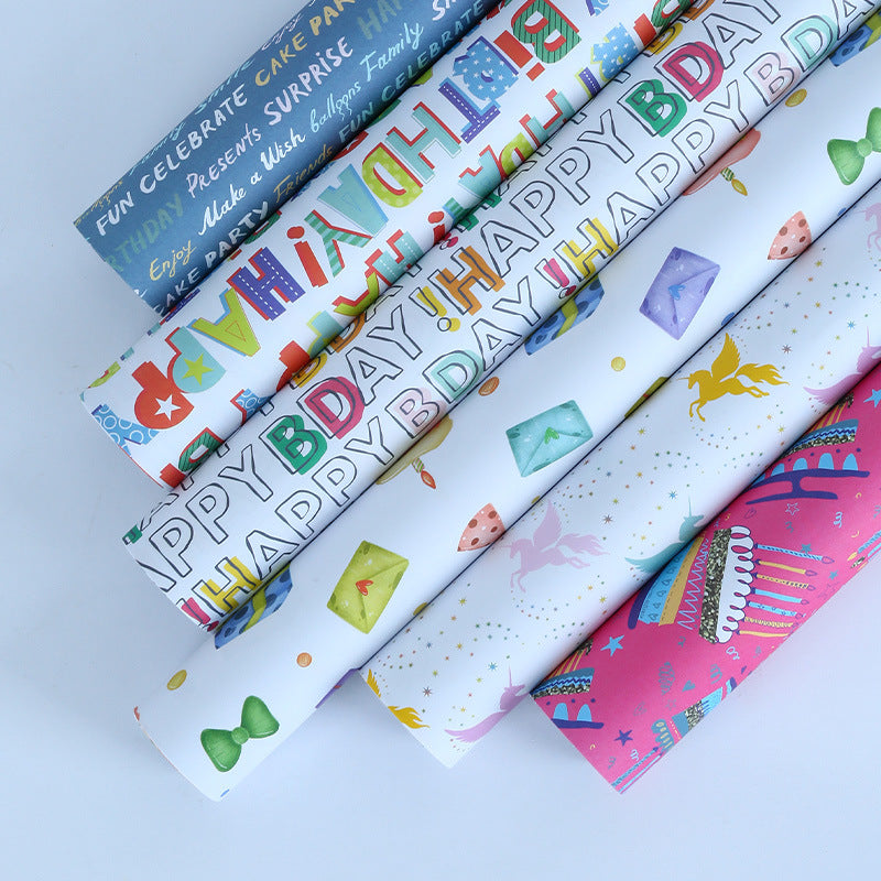 Two-side offset gift wrapping paper