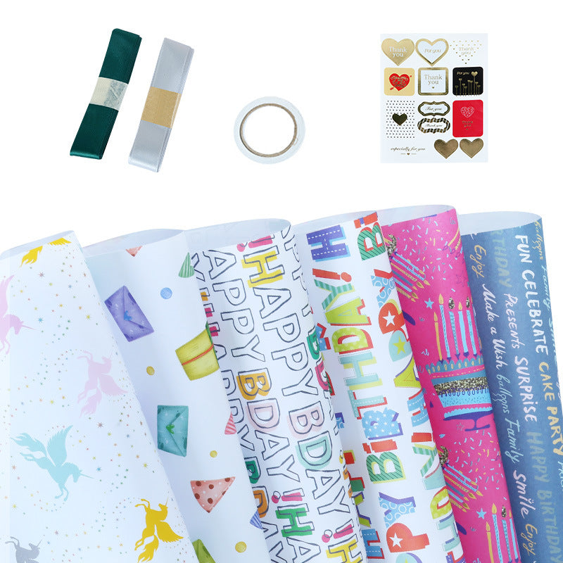 Two-side offset gift wrapping paper