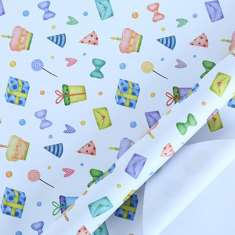 Two-side offset gift wrapping paper