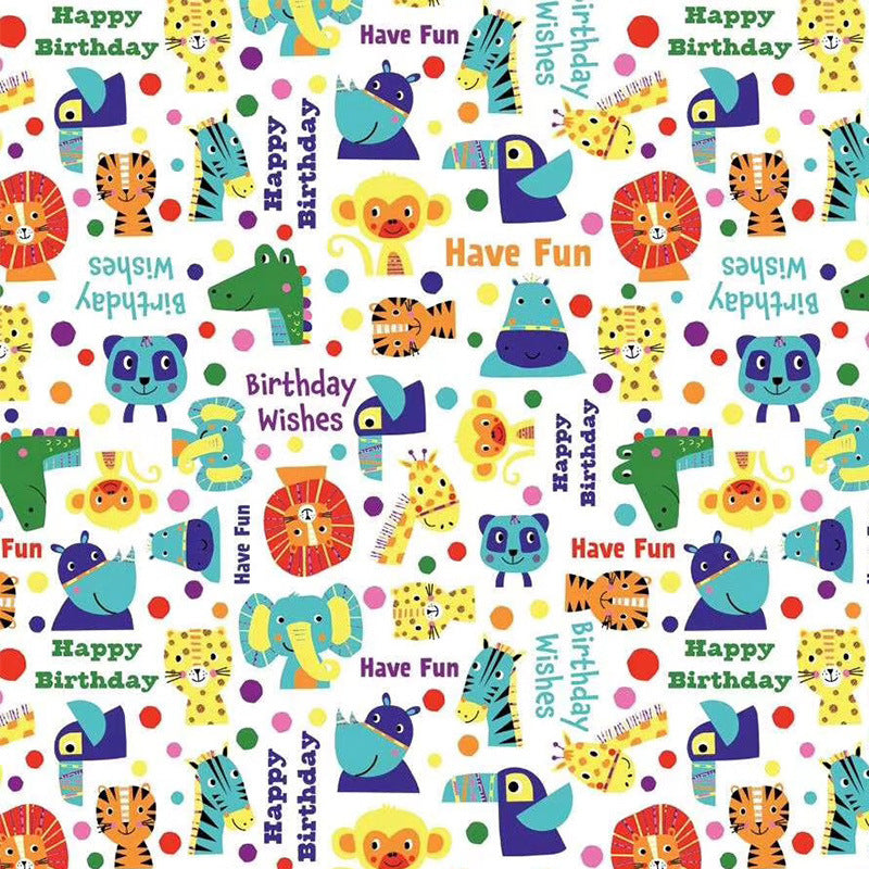 Cartoon animal wallpaper gift wrapping paper