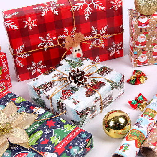 80g coated paper bright Christmas gifts wrapping paper