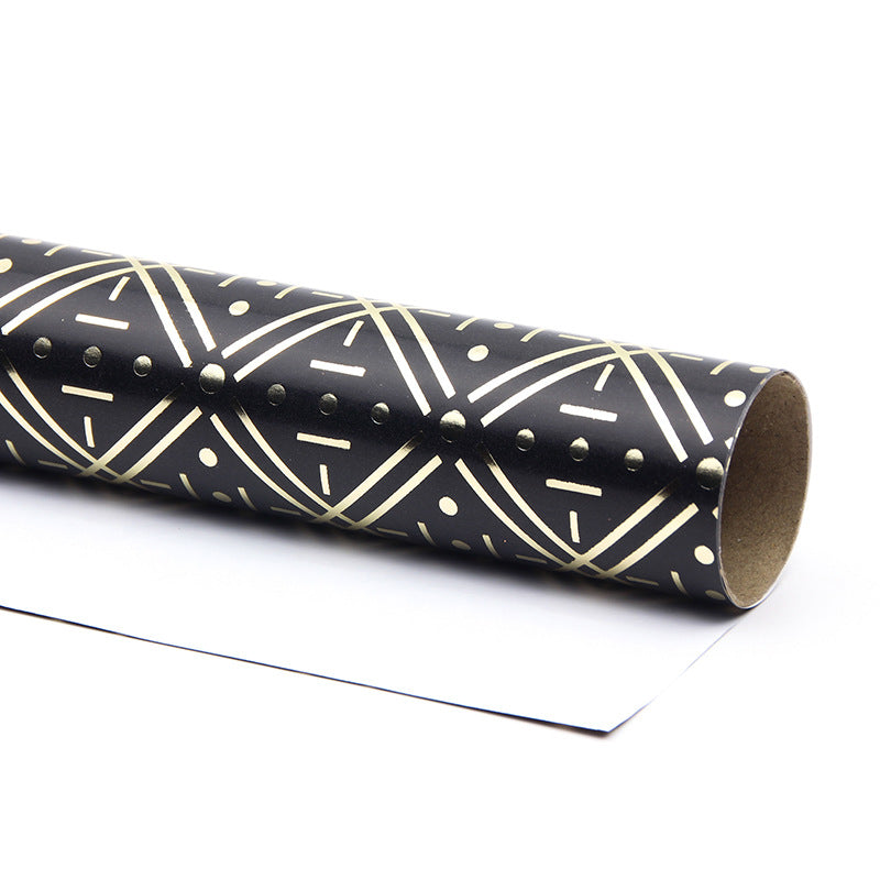 Geometric pattern series hot gold wrapping paper