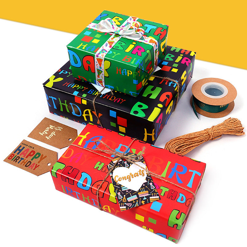 Happy Birthday theme gift coated wrapping paper for children